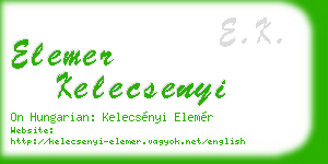 elemer kelecsenyi business card