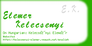 elemer kelecsenyi business card